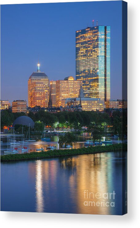 Clarence Holmes Acrylic Print featuring the photograph Boston Night Skyline I by Clarence Holmes