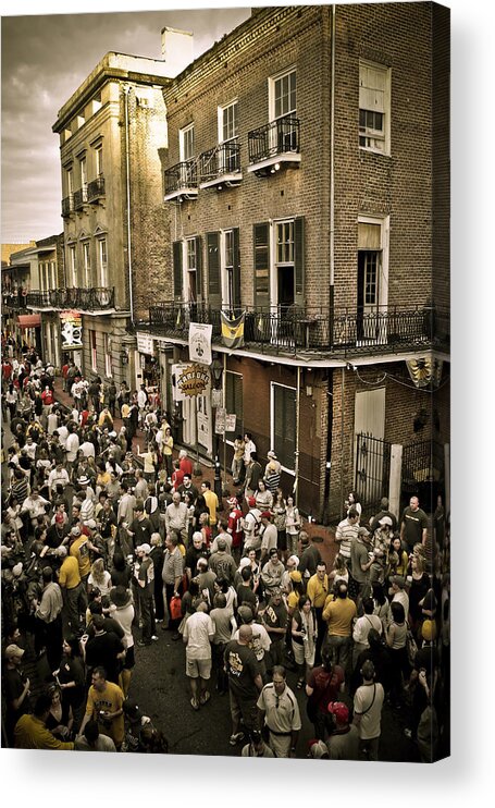 New Orleans Acrylic Print featuring the photograph Bourbon Street Party by Ray Devlin