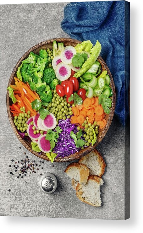 Broccoli Acrylic Print featuring the photograph Bowl Of Vegetables by Claudia Totir