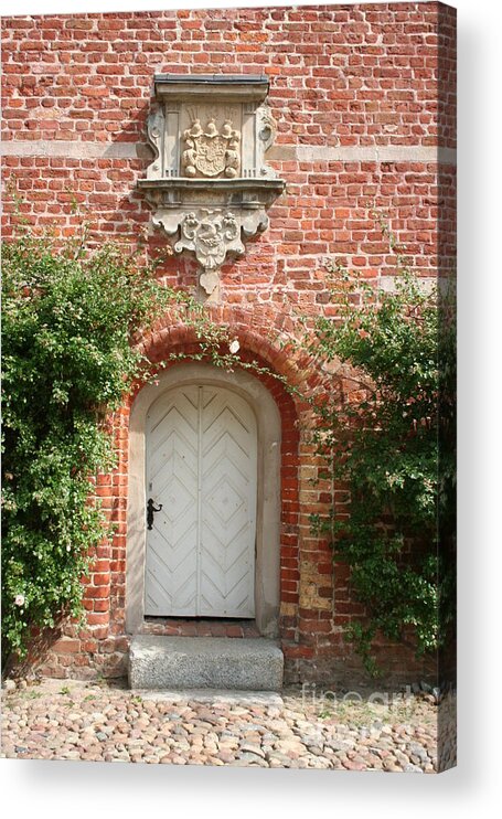 Brick Acrylic Print featuring the photograph Brickcastle And White Door by Christiane Schulze Art And Photography