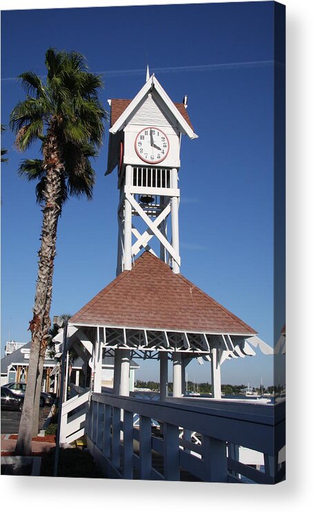 Pier Acrylic Print featuring the photograph Bridge Street Pier And Clocktower by Christiane Schulze Art And Photography