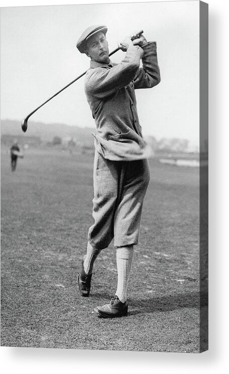 Exterior Acrylic Print featuring the photograph British Golfer Sir Ernest Holderness Swinging by Artist Unknown