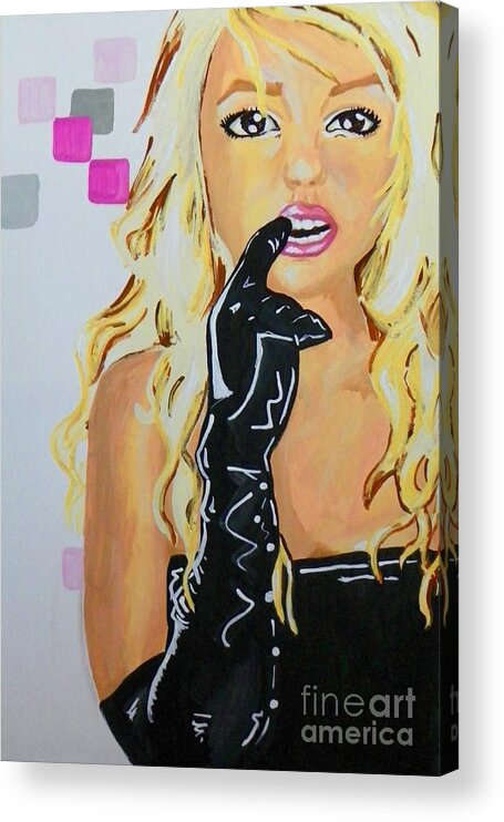 Britney Spears Acrylic Print featuring the painting Britney by Marisela Mungia