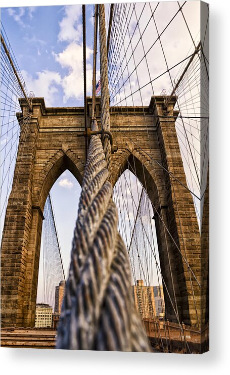 Sky Acrylic Print featuring the photograph Brooklyn Bridge by Eduard Moldoveanu