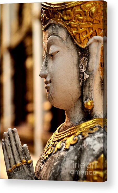 Buddha Acrylic Print featuring the photograph Buddha - Namaskara Mudra by Dean Harte