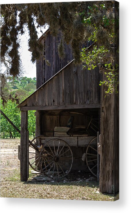 Barn Acrylic Print featuring the photograph Buggy in the Barn by Ed Gleichman