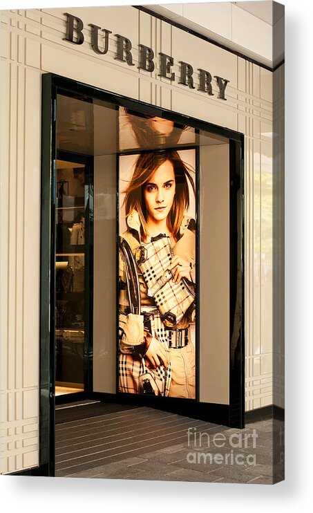Burberry Acrylic Print featuring the photograph Burberry Emma Watson 01 by Rick Piper Photography
