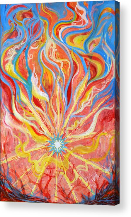 Biblical Acrylic Print featuring the painting Burning Bush by Anne Cameron Cutri