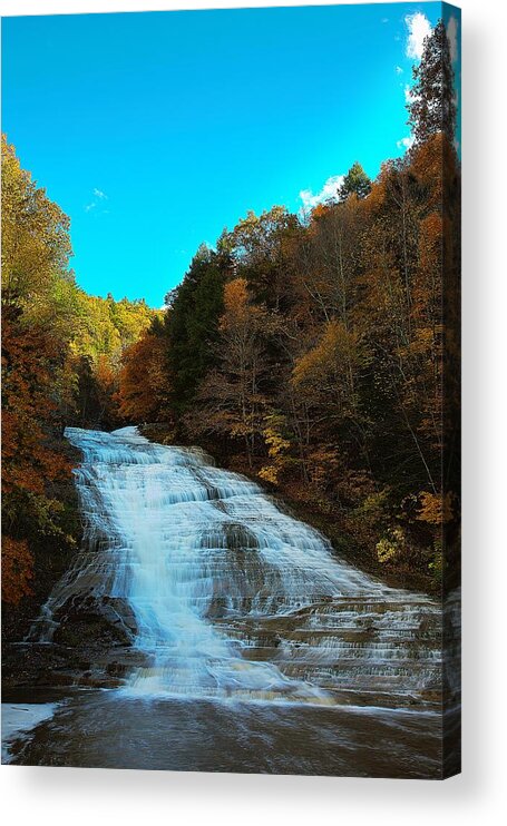 Buttermilk Acrylic Print featuring the photograph Buttermilk Falls Ithaca New York by Paul Ge