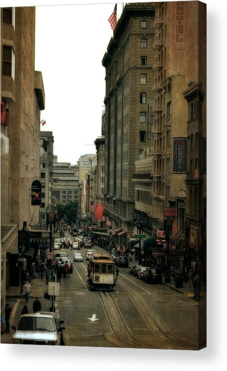 Cable Car Acrylic Print featuring the photograph Cable Car in the City by Michelle Calkins
