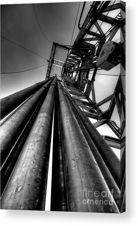 Oil Rig Acrylic Print featuring the photograph Cac001bw-14 by Cooper Ross