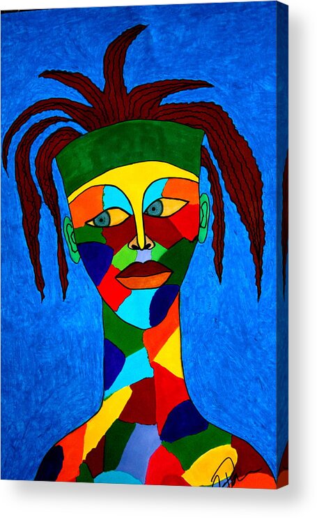 Colors Acrylic Print featuring the drawing Calypso Man by Chrissy Pena