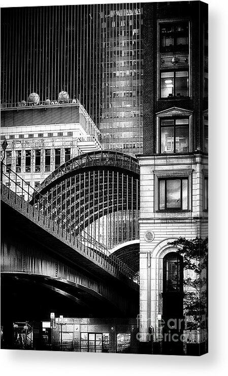 London Acrylic Print featuring the photograph Canary Wharf Noir3 by Jack Torcello