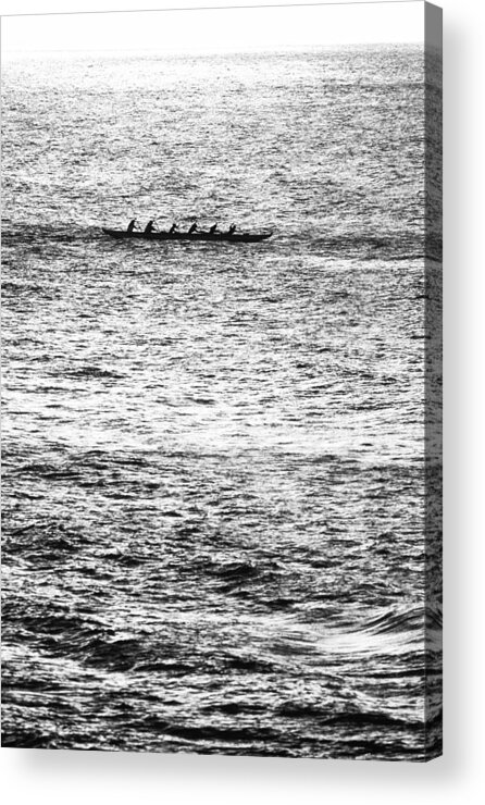 Black And White Acrylic Print featuring the photograph Canoe glitter by Sean Davey