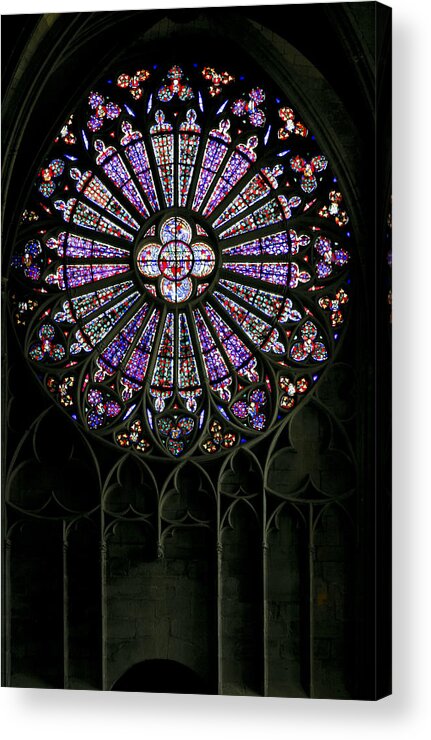 Carcassonne Acrylic Print featuring the photograph Carcassonne rose window by Jenny Setchell