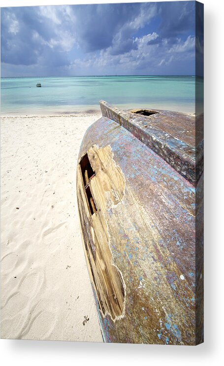 Aruba Acrylic Print featuring the photograph Caribbean Shipwreck by David Letts