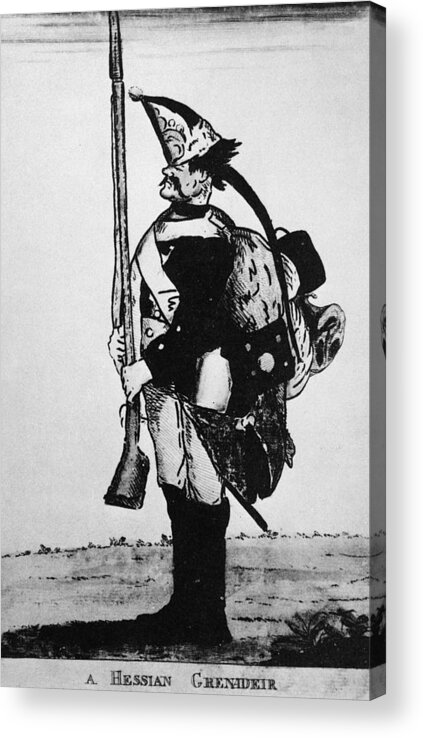 18th Century Acrylic Print featuring the photograph Cartoon: Hessian Soldier by Granger