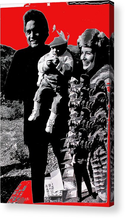 Cash Family In Red Old Tucson Az Collage Cue Cards Acrylic Print featuring the photograph Cash family in red Old Tucson Arizona 1971-2008 by David Lee Guss