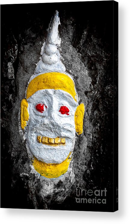 Hdr Acrylic Print featuring the photograph Cave Face 4 by Adrian Evans