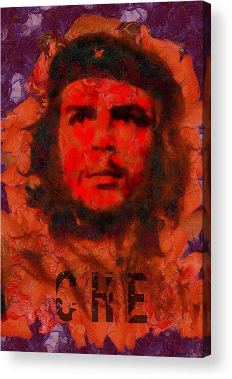 Che Acrylic Print featuring the painting Che by Kai Saarto