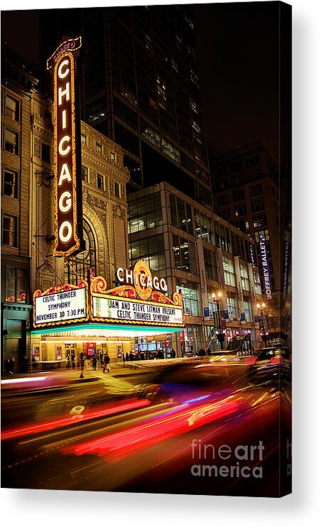 Chicago Theater Acrylic Print featuring the photograph Chicago Theater by Brett Maniscalco