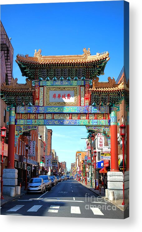 Philadelphia Acrylic Print featuring the photograph Chinatown Friendship Gate by Olivier Le Queinec