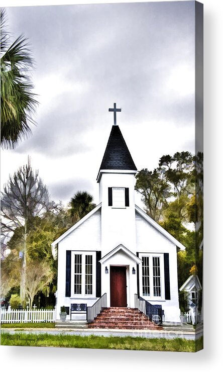 Country Church Acrylic Print featuring the photograph Church In A Small Town by Linda Blair