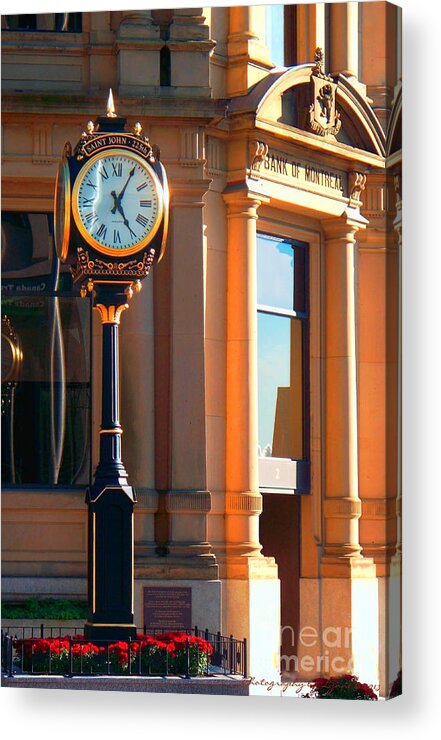 Montreal Acrylic Print featuring the photograph Clock of New Brunswick by Gena Weiser