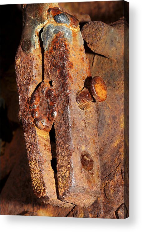 Clamp Acrylic Print featuring the photograph Close Up Rusty Clamp by Phyllis Denton