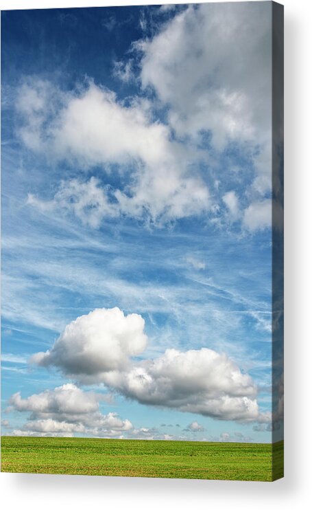 Tranquility Acrylic Print featuring the photograph Cloud Scape Over Agricultural Field by Thomas Winz