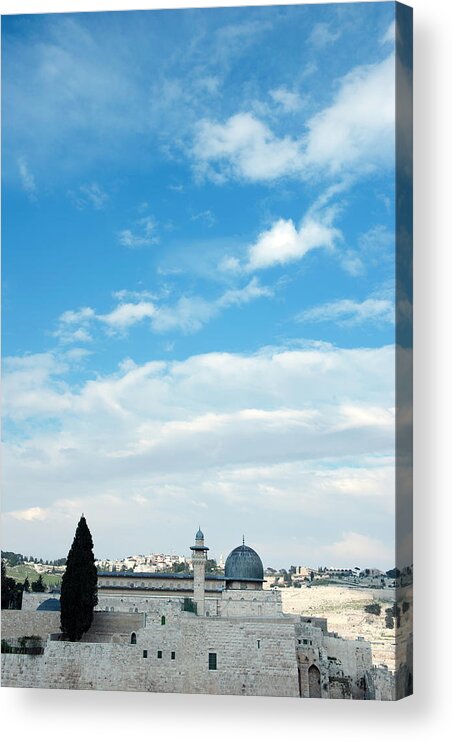 Dome Of The Rock Acrylic Print featuring the photograph Clouds Over Al-aqsa Mosque by Zepperwing