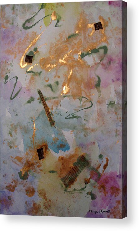Abstract Painting Acrylic Print featuring the painting Collage One by Bettye Harwell