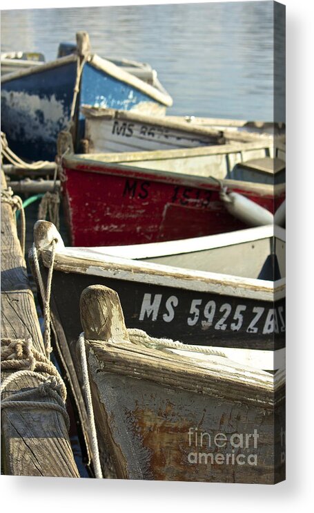 Boats Acrylic Print featuring the photograph Colorful Boats at Dock by Amazing Jules