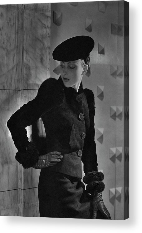 Fashion Acrylic Print featuring the photograph Cora Hemmet In Schiaparelli by Horst P. Horst