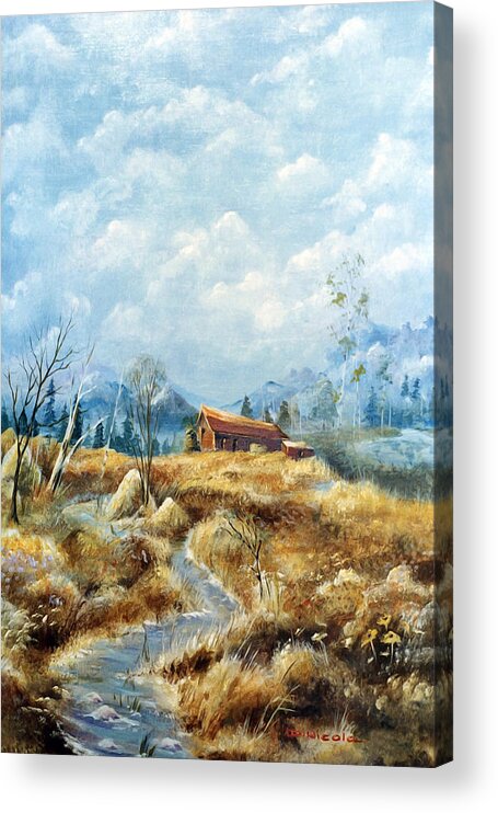Nature Acrylic Print featuring the painting Country Farm by Anthony DiNicola