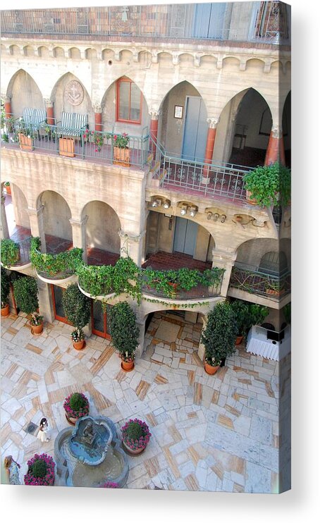 Mission Inn Acrylic Print featuring the photograph Courtyard 2 by Amy Fose