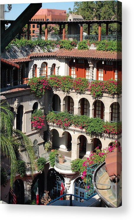 Mission Inn Acrylic Print featuring the photograph Courtyard Overlook by Amy Fose