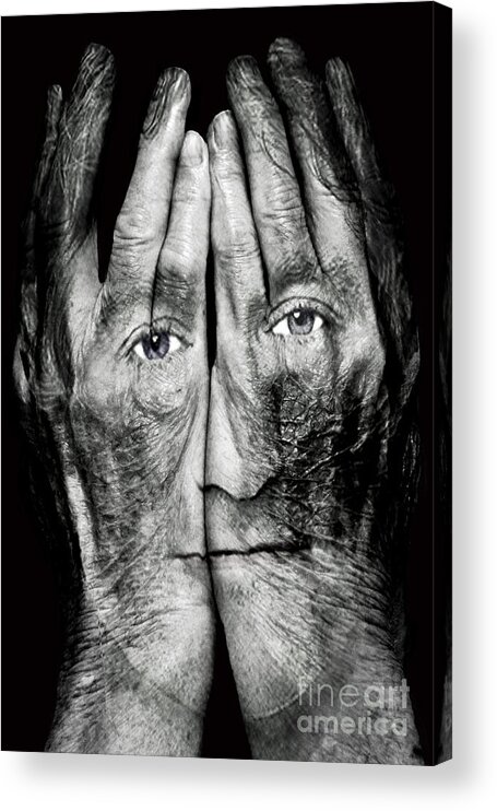 Robin Williams Acrylic Print featuring the photograph Cover Thy Faces by Gary Keesler