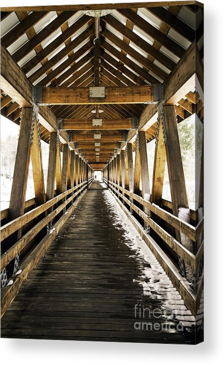 Covered Bridge Acrylic Print featuring the photograph Covered Bridge Littleton New Hampshire by Glenn Gordon