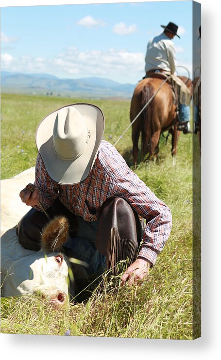 Hat Images Acrylic Print featuring the photograph Cowboy Signature 12 by Diane Bohna