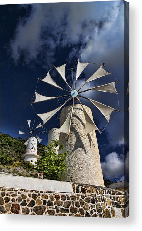 Windmills Acrylic Print featuring the photograph Creton Windmills by David Smith