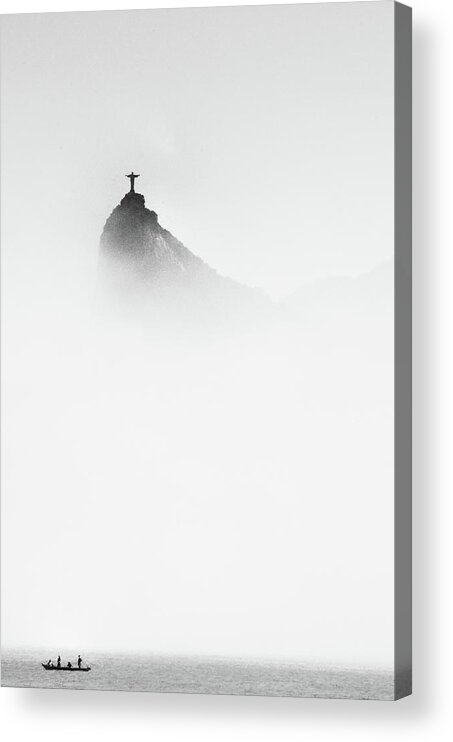 Brazil Acrylic Print featuring the photograph Cristo In The Mist by Trevor Cole