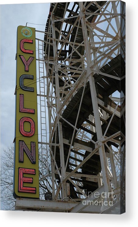 Cyclone Acrylic Print featuring the photograph Cyclone - Roller Coaster by Susan Carella