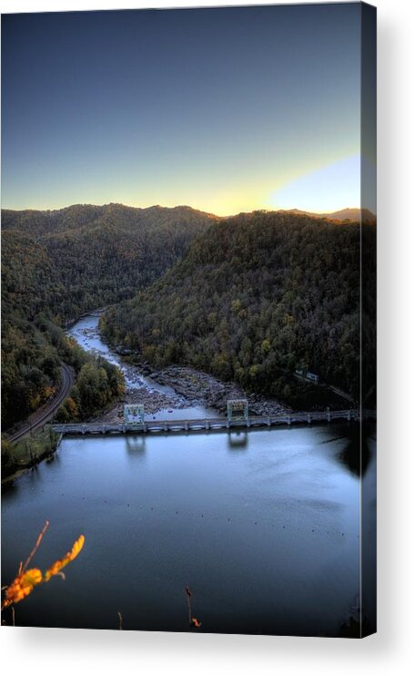 River Acrylic Print featuring the photograph Dam Across the river by Jonny D