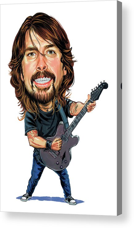 Dave Grohl Acrylic Print featuring the painting Dave Grohl by Art 