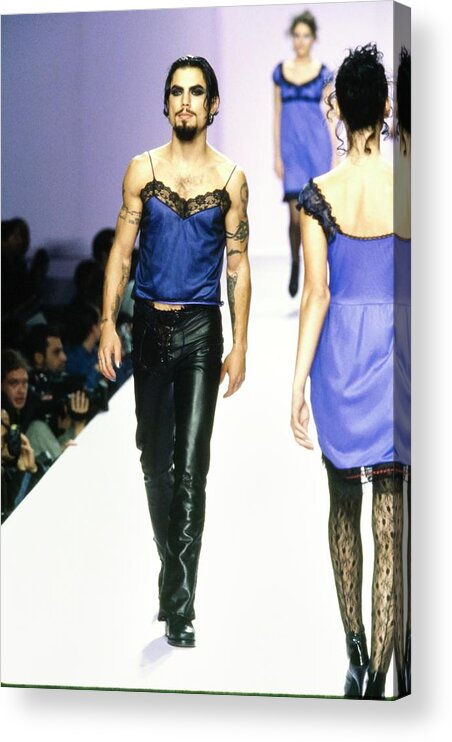 Indoors Acrylic Print featuring the photograph Dave Navarro On The Runway For Anna Sui by Guy Marineau