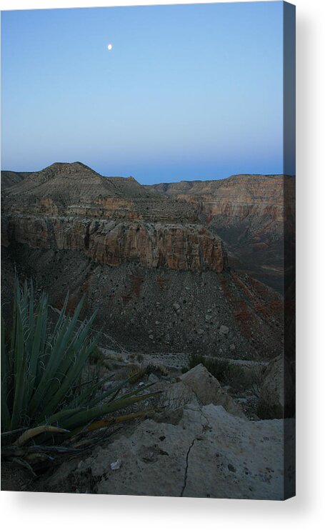 Landscape Acrylic Print featuring the photograph Dawn Moon Over Grand Canyon by Scott Cunningham