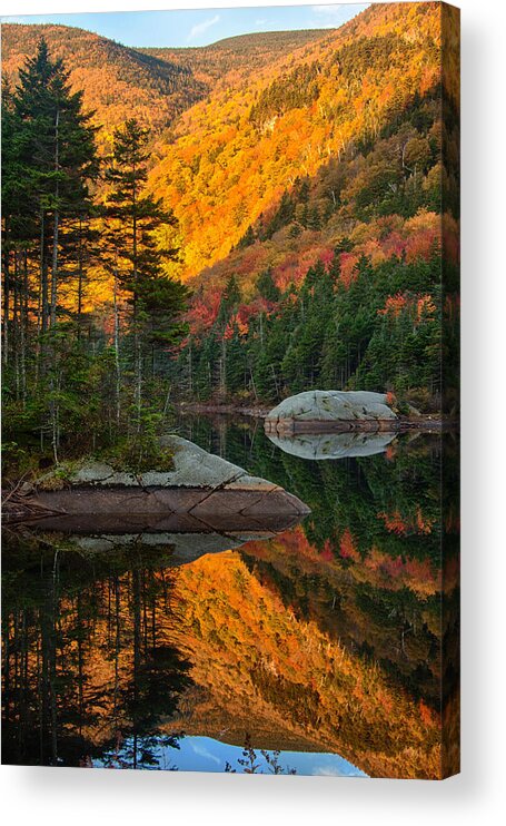 Beaver Pond Acrylic Print featuring the photograph Dawns foliage reflection by Jeff Folger