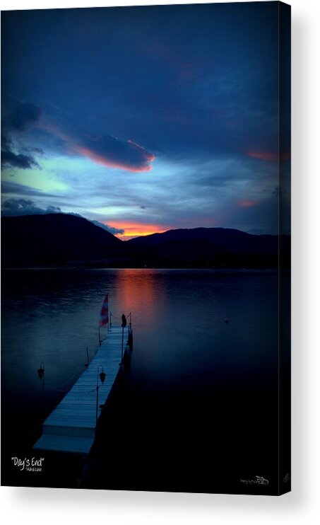 Sunset Acrylic Print featuring the photograph Day's End - Skaha Lake 4-19-2014 by Guy Hoffman