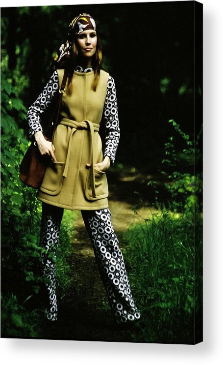 Fashion Acrylic Print featuring the photograph Deborah Dufour Wearing Jacques Tiffeau by Arnaud de Rosnay